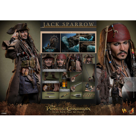 Hot Toys Pirati dei Caraibi - Jack Sparrow Edizione Deluxe - I morti non raccontano storie