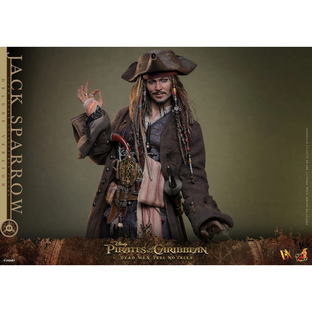 Hot Toys Pirati dei Caraibi - Jack Sparrow Edizione Deluxe - I morti non raccontano storie