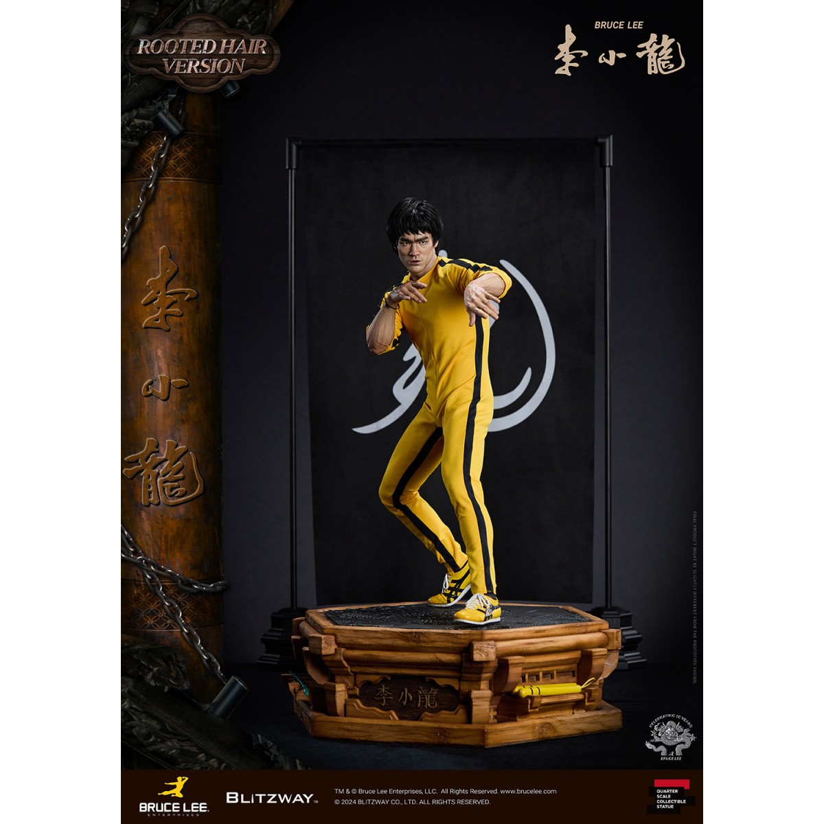 Blitzway - Bruce Lee Rooted Hair Ver. 1/4 - Tributo al 50° Anniversario - Il gioco della morte