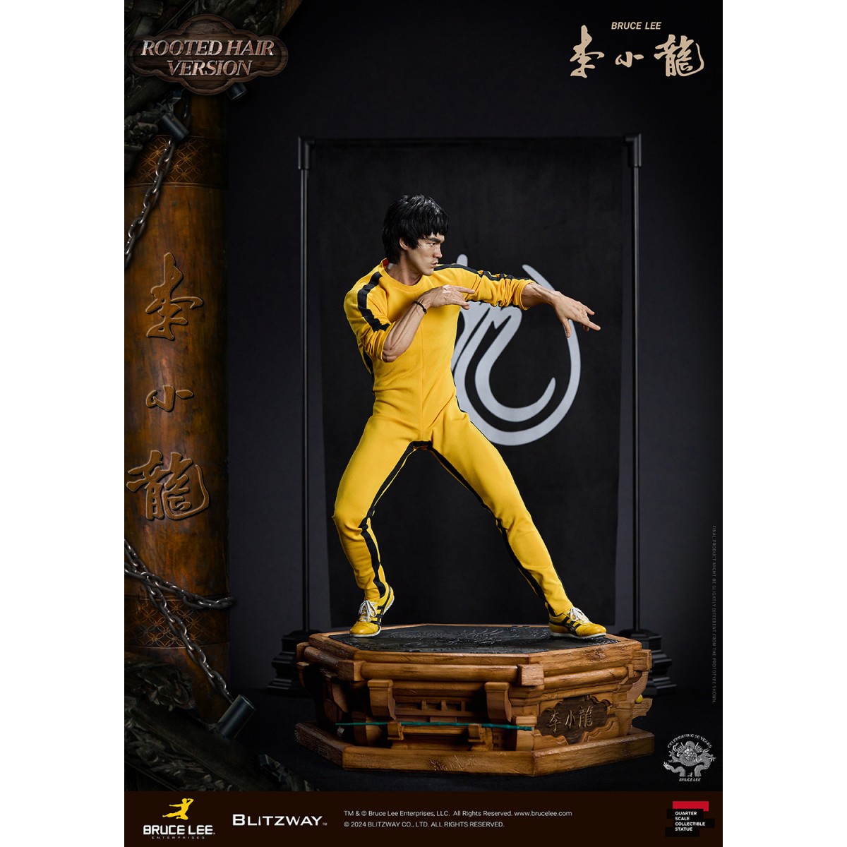 Blitzway - Bruce Lee Rooted Hair Ver. 1/4 - Tributo al 50° Anniversario - Il gioco della morte