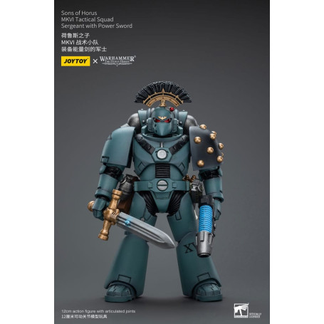JoyToy Space marines - Figli di Horus - Sergente della squadra tattica MKIV con spada di potere 1/18 - Warhammer 40K