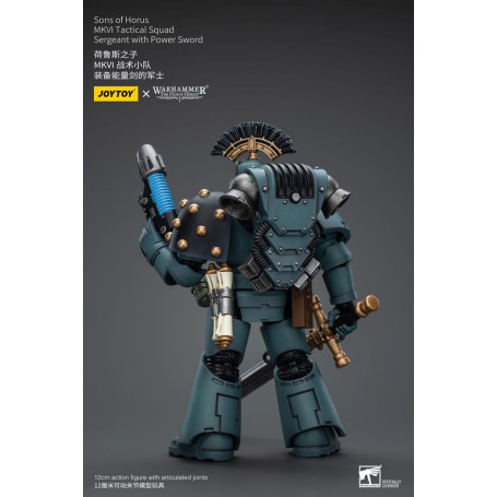 JoyToy Space marines - Figli di Horus - Sergente della squadra tattica MKIV con spada di potere 1/18 - Warhammer 40K