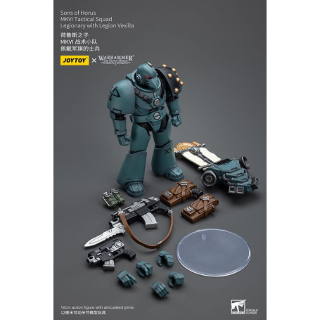 JoyToy Space marines - Figli di Horus - MKIV Squadra tattica legionaria con legione Vexilla 2 1/18 - Warhammer 40K