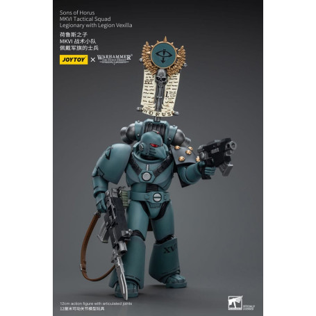 JoyToy Space marines - Figli di Horus - MKIV Squadra tattica legionaria con legione Vexilla 2 1/18 - Warhammer 40K