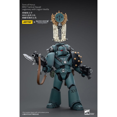 JoyToy Space marines - Figli di Horus - MKIV Squadra tattica legionaria con legione Vexilla 2 1/18 - Warhammer 40K