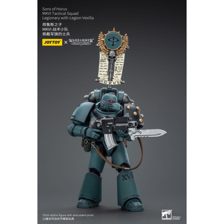 JoyToy Space marines - Figli di Horus - MKIV Squadra tattica legionaria con legione Vexilla 2 1/18 - Warhammer 40K