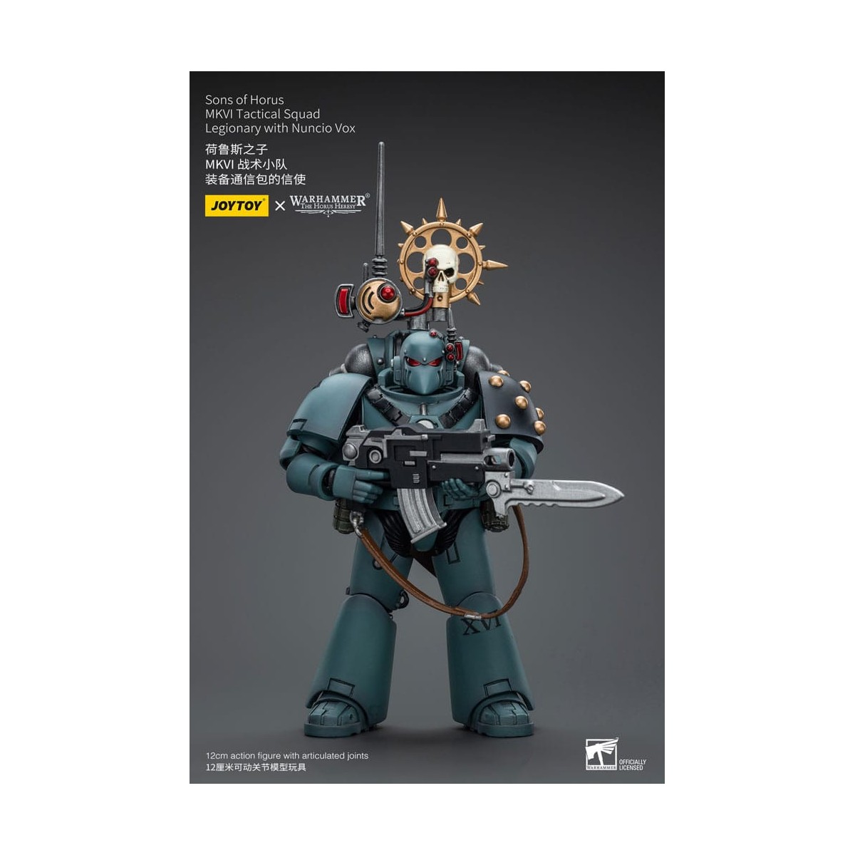 JoyToy Space marines - Figli di Horus - MKIV Squadra tattica legionaria con legionario con Nunzio Vox 1/18 - Warhammer 40K