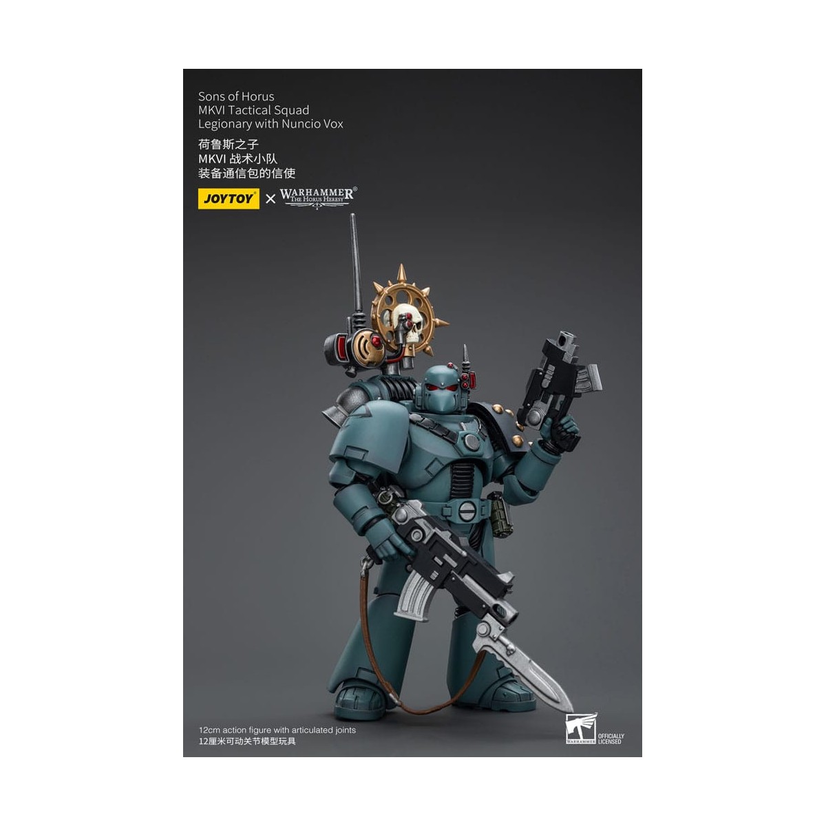 JoyToy Space marines - Figli di Horus - MKIV Squadra tattica legionaria con legionario con Nunzio Vox 1/18 - Warhammer 40K
