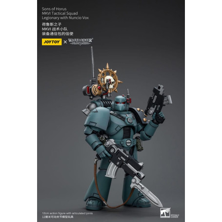 JoyToy Space marines - Figli di Horus - MKIV Squadra tattica legionaria con legionario con Nunzio Vox 1/18 - Warhammer 40K