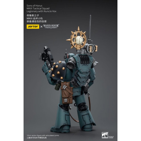 JoyToy Space marines - Figli di Horus - MKIV Squadra tattica legionaria con legionario con Nunzio Vox 1/18 - Warhammer 40K