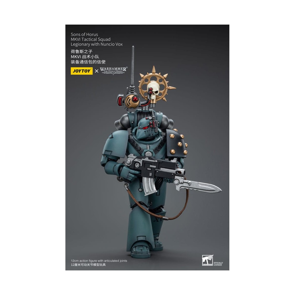 JoyToy Space marines - Figli di Horus - MKIV Squadra tattica legionaria con legionario con Nunzio Vox 1/18 - Warhammer 40K