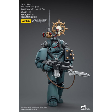 JoyToy Space marines - Figli di Horus - MKIV Squadra tattica legionaria con legionario con Nunzio Vox 1/18 - Warhammer 40K