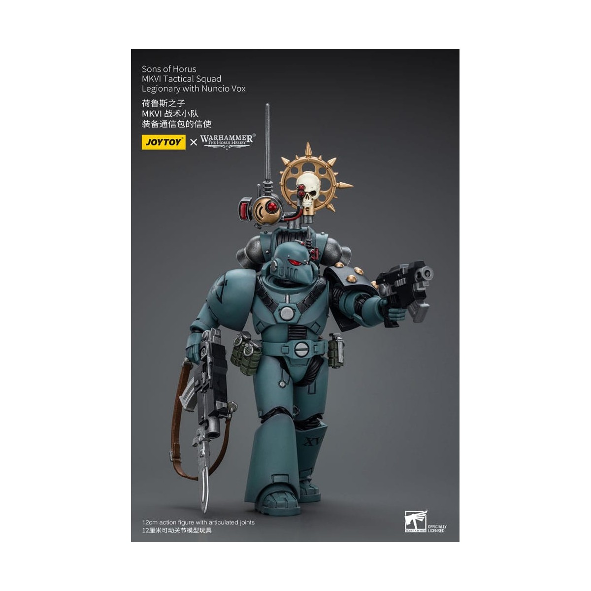 JoyToy Space marines - Figli di Horus - MKIV Squadra tattica legionaria con legionario con Nunzio Vox 1/18 - Warhammer 40K