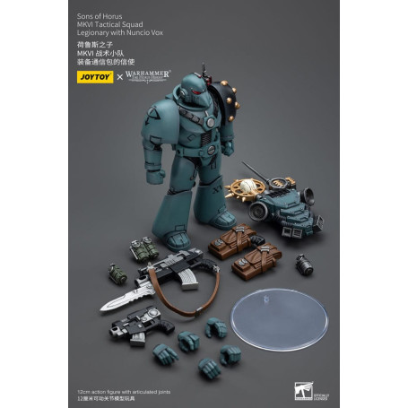 JoyToy Space marines - Figli di Horus - MKIV Squadra tattica legionaria con legionario con Nunzio Vox 1/18 - Warhammer 40K