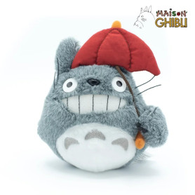 Peluche Casa Ghibli Totoro con ombrello rosso - Il mio vicino Totoro