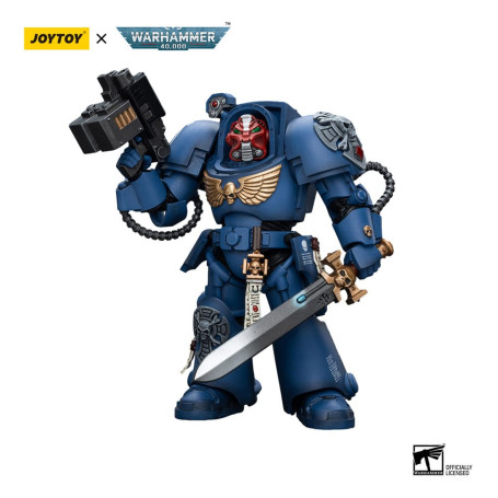 JoyToy - Ultramarines - Sergente della squadra Terminator con spada elettrica e teletrasporto Homer 1/18 - WH40K