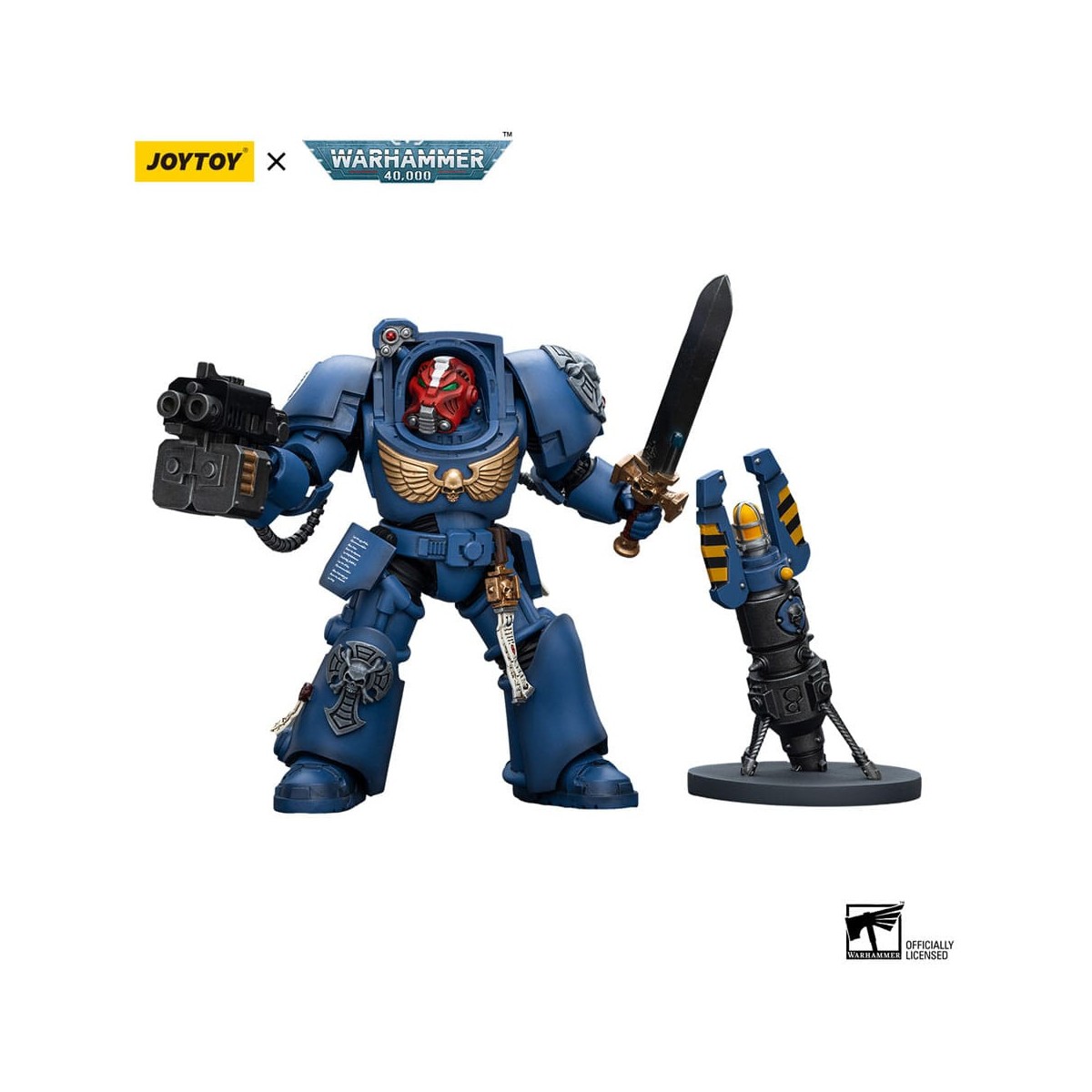 JoyToy - Ultramarines - Sergente della squadra Terminator con spada elettrica e teletrasporto Homer 1/18 - WH40K