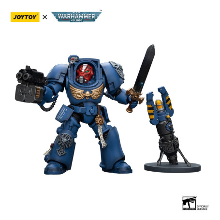 JoyToy - Ultramarines - Sergente della squadra Terminator con spada elettrica e teletrasporto Homer 1/18 - WH40K