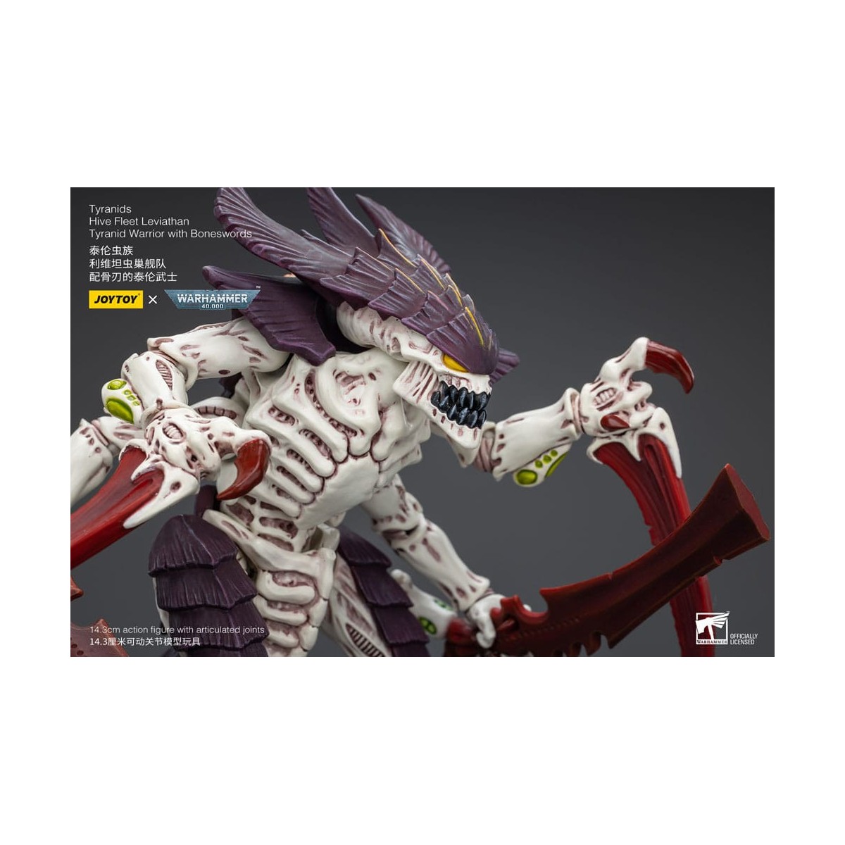 JoyToy Tiranidi - Guerriero Leviatano della Flotta Alveare con Spade d'Ossa 1/18 - Warhammer 40K