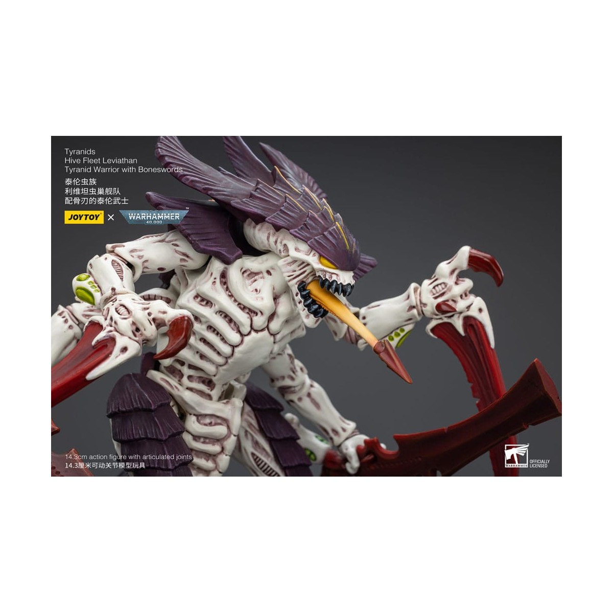 JoyToy Tiranidi - Guerriero Leviatano della Flotta Alveare con Spade d'Ossa 1/18 - Warhammer 40K