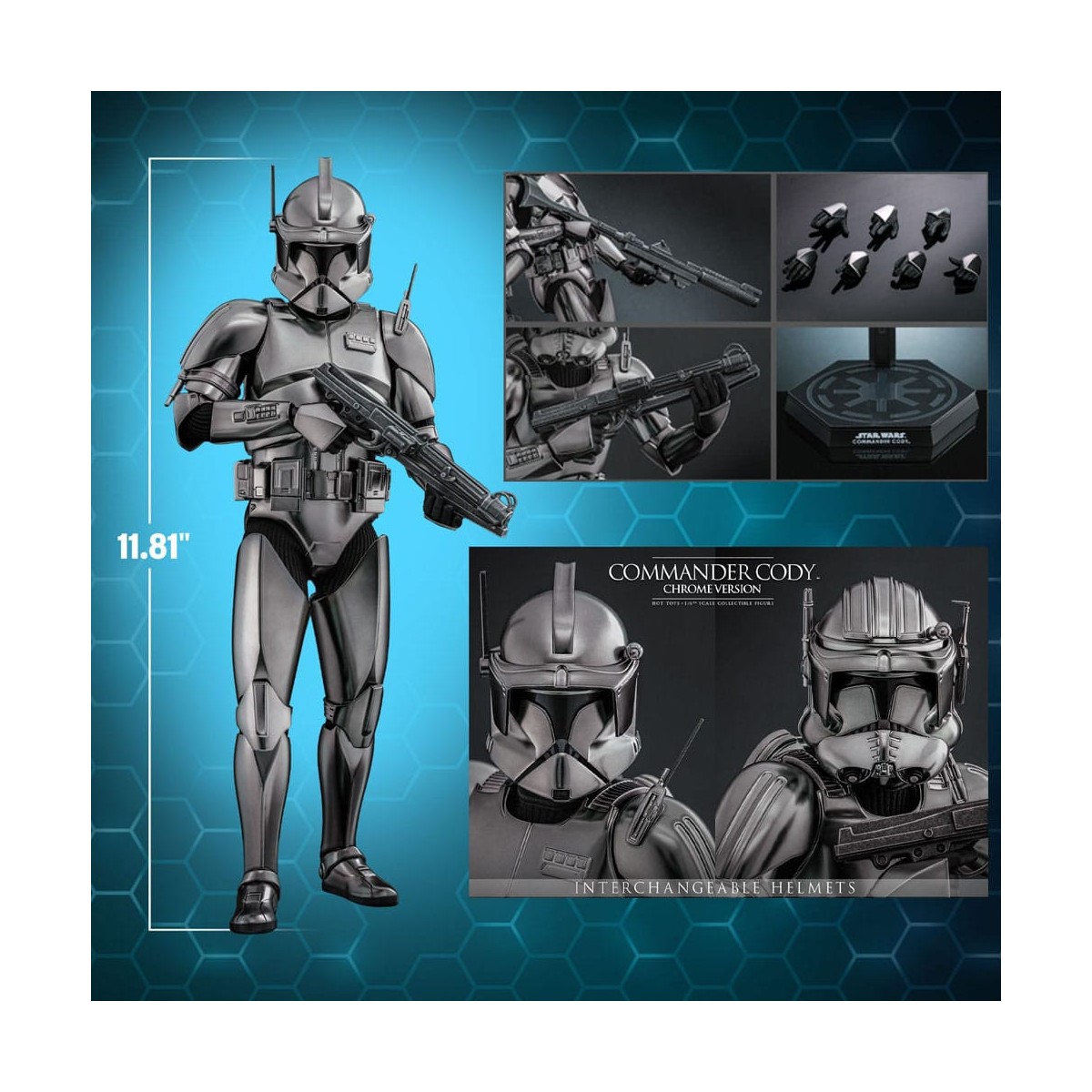Hot Toys Star Wars - Comandante Cody Versione Cromata Esclusiva MMS 1/6