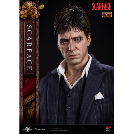 Statua in scala superba Blitzway - Tony Montana capelli radicati 1/4 - Scarface