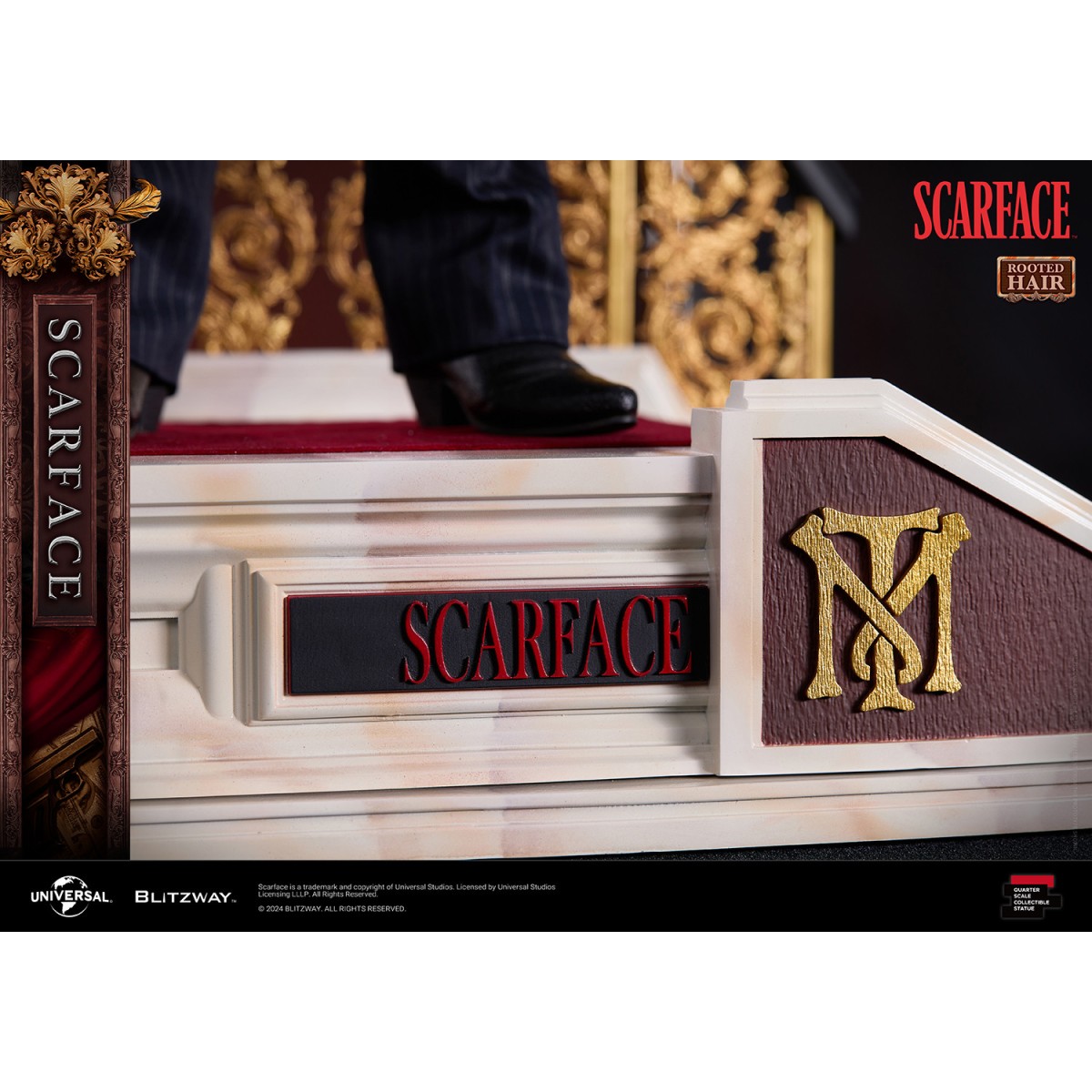Statua in scala superba Blitzway - Tony Montana capelli radicati 1/4 - Scarface
