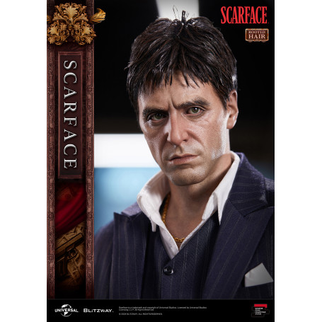 Statua in scala superba Blitzway - Tony Montana capelli radicati 1/4 - Scarface