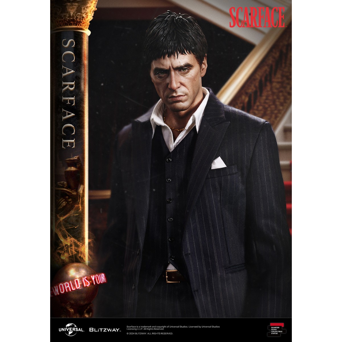 Statua in scala superba Blitzway - Tony Montana 1/4 - Scarface