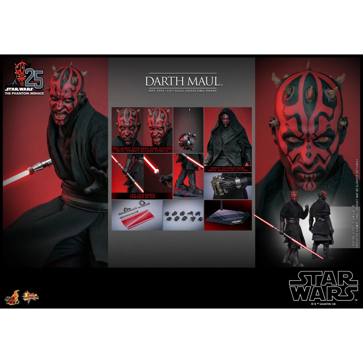 Hot Toys Star Wars La minaccia fantasma - Darth Maul 2.0 Edizione da collezione MMS 1/6