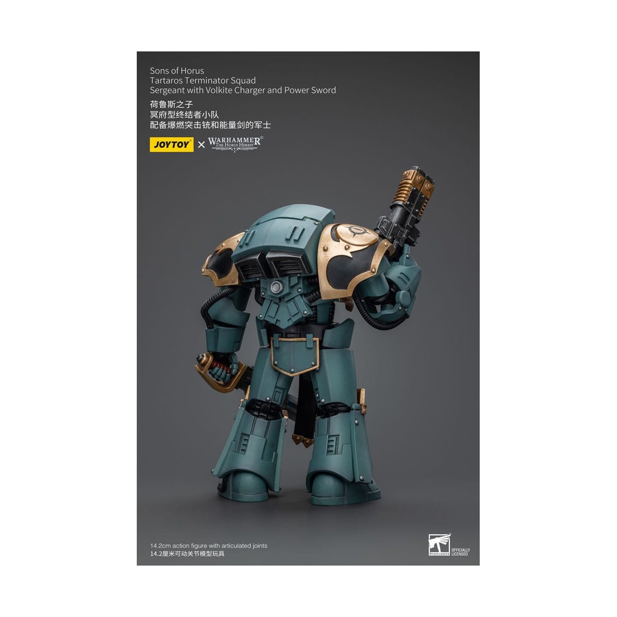 JoyToy - Sons of Horus - Sergente della squadra Terminator di Tartaros con caricatore Volkite e spada di potere 1/18
