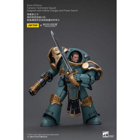 JoyToy - Sons of Horus - Sergente della squadra Terminator di Tartaros con caricatore Volkite e spada di potere 1/18