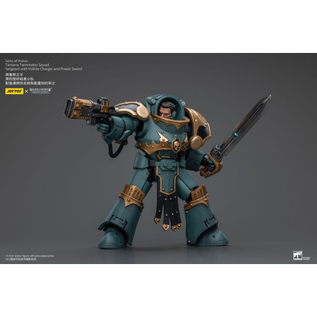 JoyToy - Sons of Horus - Sergente della squadra Terminator di Tartaros con caricatore Volkite e spada di potere 1/18
