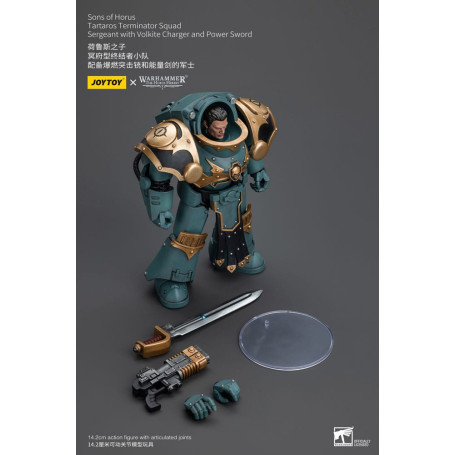 JoyToy - Sons of Horus - Sergente della squadra Terminator di Tartaros con caricatore Volkite e spada di potere 1/18