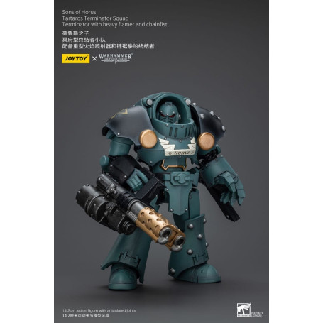 JoyToy - Figli di Horus - Squadra di Terminator Tartaros con lanciafiamme pesanti e pugno a catena 1/18 - WH40K
