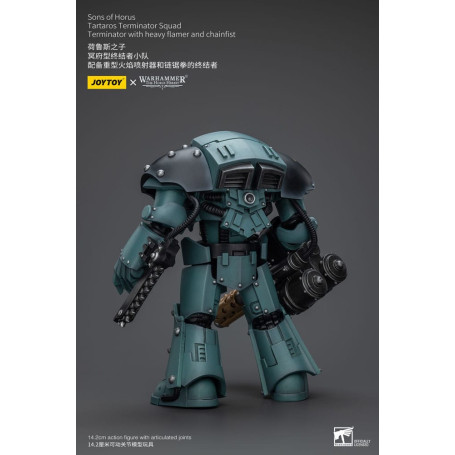 JoyToy - Figli di Horus - Squadra di Terminator Tartaros con lanciafiamme pesanti e pugno a catena 1/18 - WH40K