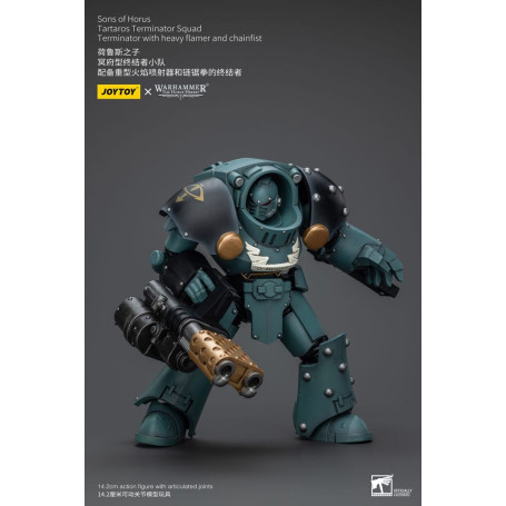 JoyToy - Figli di Horus - Squadra di Terminator Tartaros con lanciafiamme pesanti e pugno a catena 1/18 - WH40K