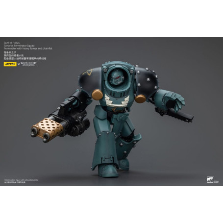 JoyToy - Figli di Horus - Squadra di Terminator Tartaros con lanciafiamme pesanti e pugno a catena 1/18 - WH40K