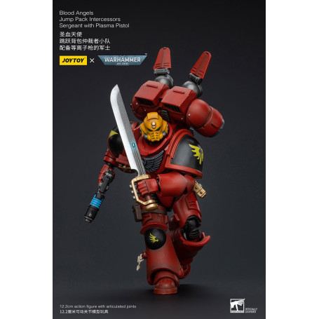 JoyToy Space Marines - Angeli del Sangue Jump Pack Sergente Intercessori con Pistola al Plasma - 1/18 - Warhammer 40K