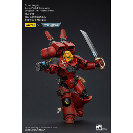 JoyToy Space Marines - Angeli del Sangue Jump Pack Sergente Intercessori con Pistola al Plasma - 1/18 - Warhammer 40K
