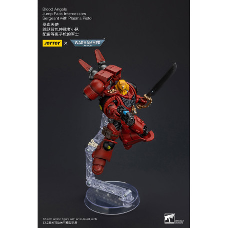 JoyToy Space Marines - Angeli del Sangue Jump Pack Sergente Intercessori con Pistola al Plasma - 1/18 - Warhammer 40K