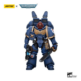 JoyToy - Space Marine - Ultramarines - Jump Pack Sergente Intercessori con pistola al plasma e spada di potenza 1/18