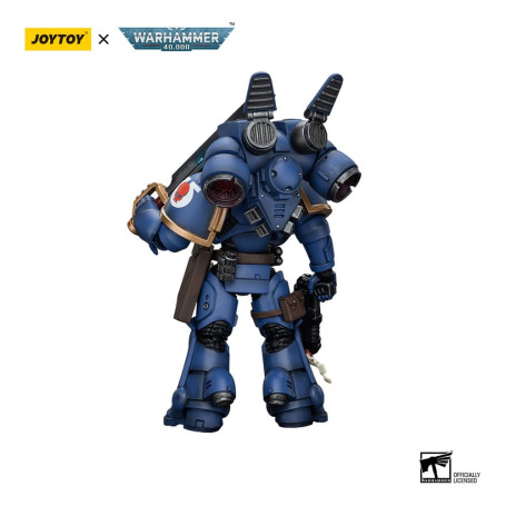 JoyToy - Space Marine - Ultramarines - Jump Pack Sergente Intercessori con pistola al plasma e spada di potenza 1/18