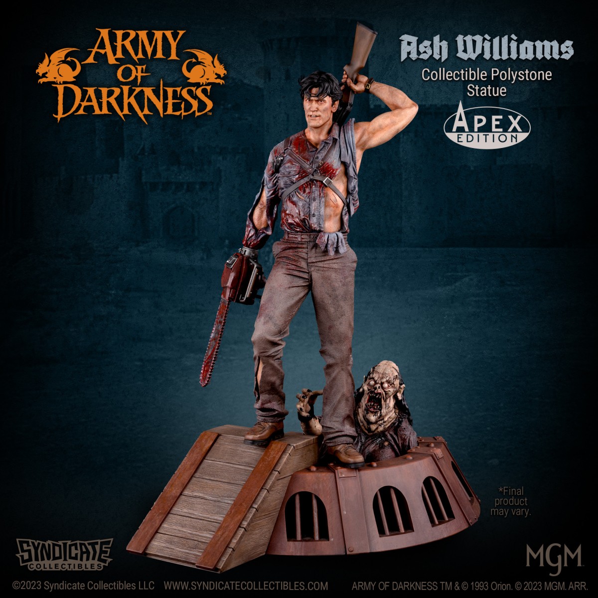 Syndicate Collectibles - Evil Dead Army of Darkness - Ash Williams Statua Premium 1/10 Edizione Apex