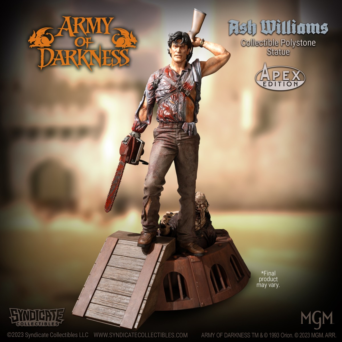 Syndicate Collectibles - Evil Dead Army of Darkness - Ash Williams Statua Premium 1/10 Edizione Apex