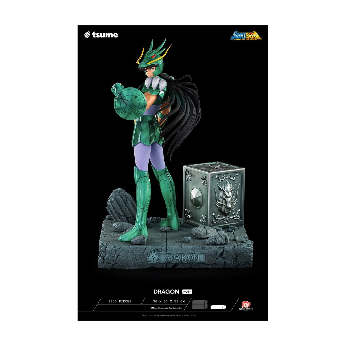 Statua di Tsume HQS+ Saint Seiya - Shiryu of the Dragon V.1 1/4