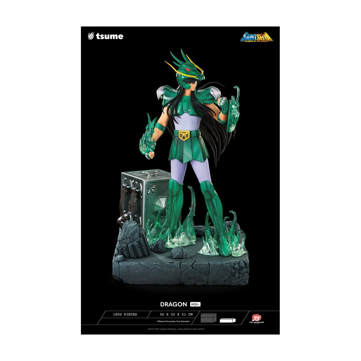 Statua di Tsume HQS+ Saint Seiya - Shiryu of the Dragon V.1 1/4