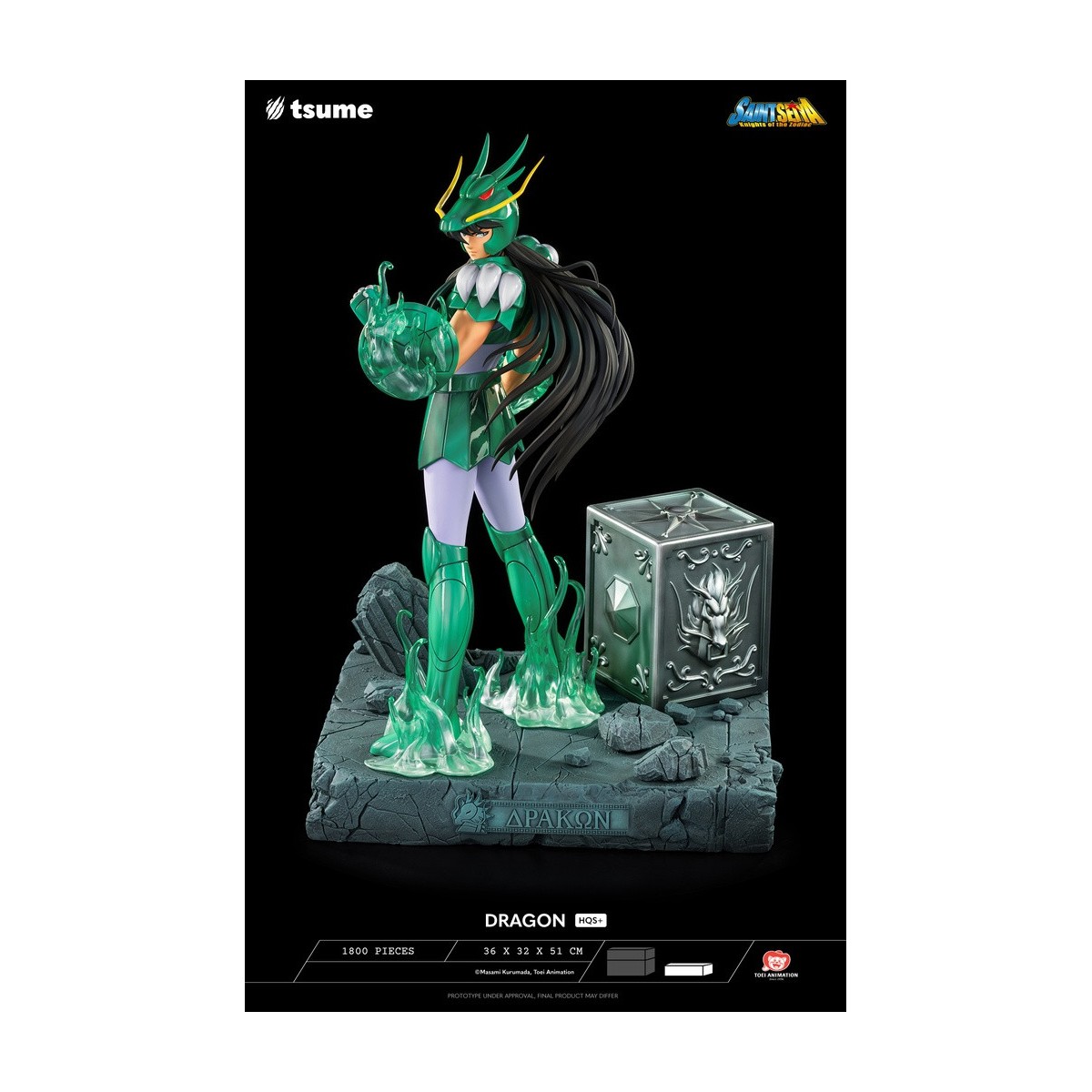 Statua di Tsume HQS+ Saint Seiya - Shiryu of the Dragon V.1 1/4
