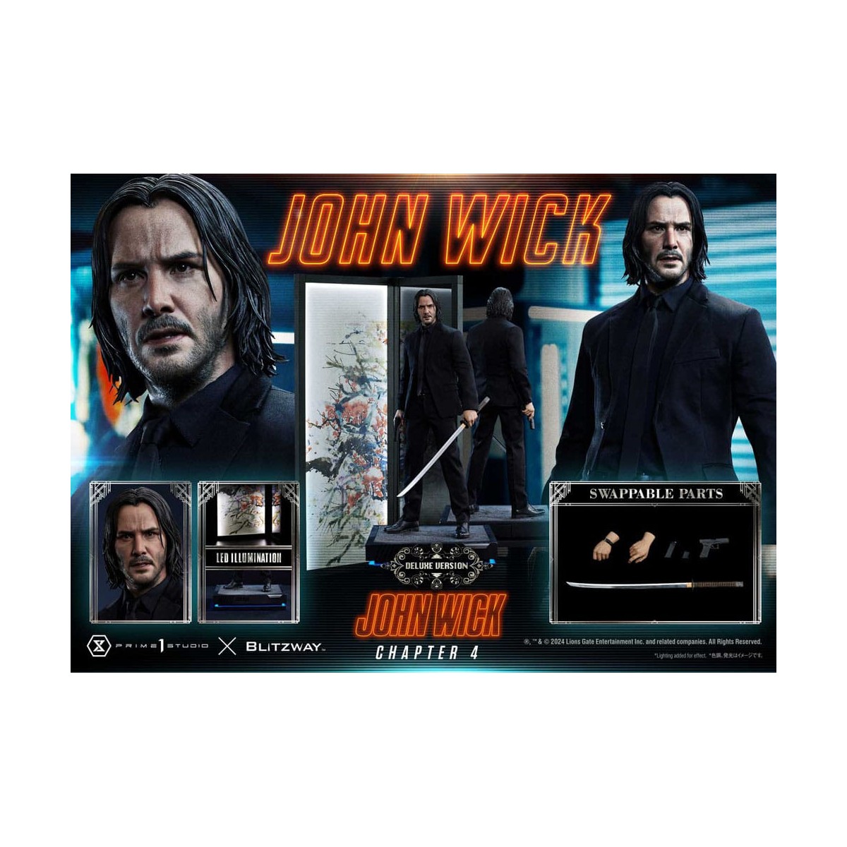 Prime 1 Studio - John Wick Capitolo 4 Ultimate Premium Masterline Series 1/4 John Wick Versione Deluxe