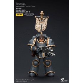 JoyToy Space Marine - Lupi Spaziali - Pacchetto Cacciatore Grigio - Cacciatore Grigio con Legione Vexilla 1/18